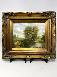 Buy Landscape Scenery Oil Painting On Wood, Country Life,  13x15 • 125.47£