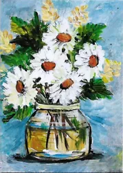 Buy Original ACEO Art Card Print Acrylic Painting Flower Vase • 2.83£
