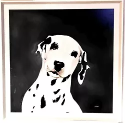 Buy Large Black & White Dalmatian Dog Painting With White Wood Frame Home Wall Decor • 53.75£