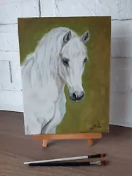 Buy Horse Oil Painting Farmhouse Original Art Animal Artwork 12 By 9 Farm Pet Art. • 50£