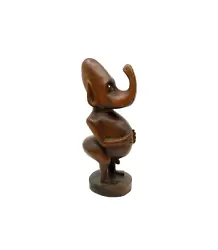 Buy Wooden Mid Century African Tribal Art Surrealist Elephant Fertility Sculpture • 45£