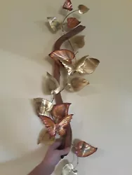 Buy 1983 Signed Metal Sculpture ART Copper Gold Butterfly On Driftwood Base M.Hinz  • 14.06£