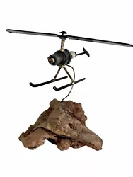 Buy Vintage 1970s Spark Plug Metal Helicopter Tramp Art Sculpture Driftwood Base 6  • 24.80£