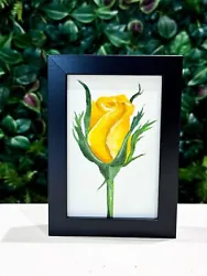 Buy Rose Oil Painting- Original FRAMED Realism Yellow Flower Floral Art Sale Decor • 62£