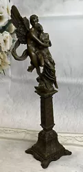 Buy Art Deco Marble Bronze Sculpture Angel   Psyche And Eros   Statue Figure Cupid • 283.70£