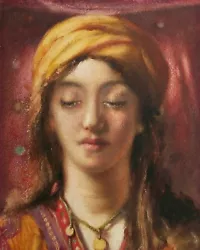 Buy CHARLES A. HADFIELD - Framed Orientalist Portrait Painting - U.K. - Circa 1911 • 27,562.31£