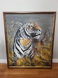 Buy Vintage Original Tiger Jungle Oil Painting By Artist Paul Richards  • 467.77£