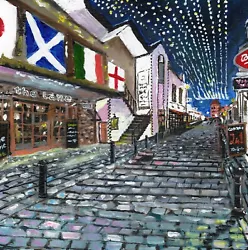 Buy Glasgow Ashton Lane Original Framed Painting On Canvas Board Signed By Artist,  • 359£