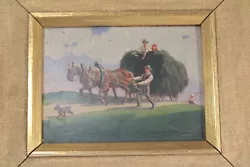Buy Framed Vintage Painting Fritz Scholl Dachau - Character Harvest Scene • 99.95£