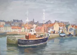 Buy Framed Original Watercolour St Monans / St Monance East Neuk Wallace Orr 1969 • 99.99£