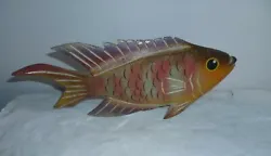 Buy Vintage Folk Art Hand Painted Fish Ornament • 8£