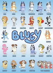 Buy Bluey Characters Posters Ready To Frame - (A5-A0) - Gloss Or Satin Photo Paper • 4.99£