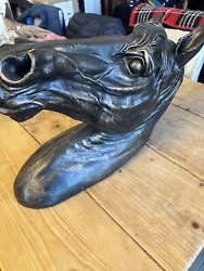 Buy Antique Bronze Coloured Horses Head Figurine. • 115£