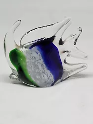 Buy Paperweight Fish Glass Art Glass Green Blue Hand Blown • 13.70£