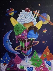 Buy Lisa Frank Galactic SUNDAE Galaxy Painting Custom Artwork 18x24 Rainbow Moon ART • 379.16£