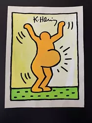 Buy Keith Haring Signed Abstract Painting On Paper - Pregnant  11.5” X 8.5” • 393.59£