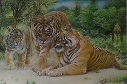 Buy Kings Of The Forest       Bengal Tigers    Original Oil Painting • 70£