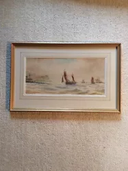 Buy Large Framed Watercolour Of A Sailing Vessels - Thomas Mortimer (c1900) • 49.99£