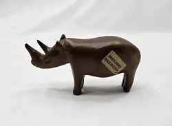 Buy Vintage Solid Wood Hand Carved Rhinoceros Rhino Figure Made In Kenya • 4.96£