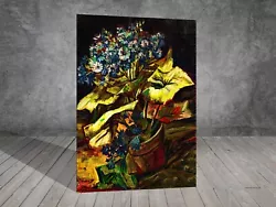 Buy Van Gogh Cineraria In A Flowerpot Flower CANVAS PAINTING ART PRINT 641 • 3.96£