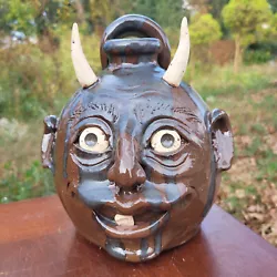 Buy Folk Art Pottery Unique Baby Devil Face Jug By Savannah Craven | 8.25  X 7  • 107.41£