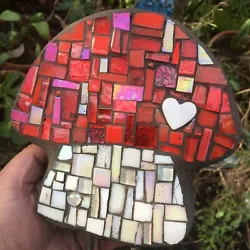 Buy Handmade Mini Mushroom Sculpture - Red With A Heart • 45£