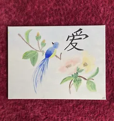 Buy Original Acrylic Painting On Canvas. Chinese Lovebird On A Branch. • 15£