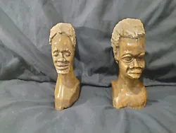 Buy Vintage Pair Of Hand Carved African Sculptures • 30£