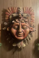 Buy LARGE Awesome Mexican Metal Face Sculpture Hanging Wall Art 21” X 25” • 74.41£