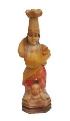 Buy Wooden Carving Chef With Porkling 9.5  Tall Unique Hand Carving • 18£