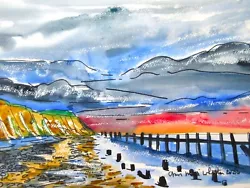 Buy Original Watercolour Painting Sheringham Beach Sunset  By Ann Marie Whitton • 25£