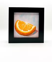 Buy Fruit Original Oil Painting-FRAMED Tangerine Orange Citrus Slice Bright Art Sale • 50£