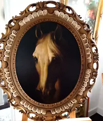 Buy Large Vintage Oval Oil Print After Théodore Géricault   Horse Head  Resin Frame • 45£