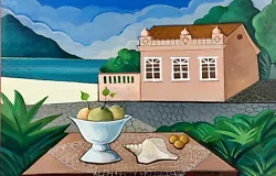 Buy Cubist Oil Painting ‘A Casa Na Praia’ By Brazilian Artist Nildo Martins (1948-) • 68£
