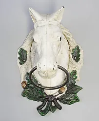 Buy 9937904-dss Cast Iron Towel Holder Horse Head White • 73.65£