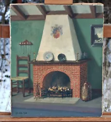 Buy Wilhelmus Hendrikus Heinecke (1895-1978) Interiour With Fireplace, Listed Dutch • 427.38£