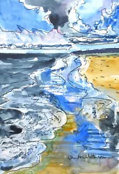 Buy Original Watercolour Painting Bacton Beach Seascape  By Ann Marie Whitton • 25£