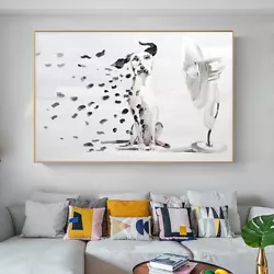 Buy Mintura Handpainted Dog Animl Oil Paintings On Canvas Modern Home Decor Wall Art • 45.55£