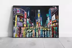 Buy New York City In The Rain Lights Reflecting In Water On The Ground Oil Painting • 6.43£