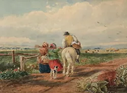 Buy David Cox 1843 Original Antique Watercolour Painting Farmworkers Hay Landscape • 221£