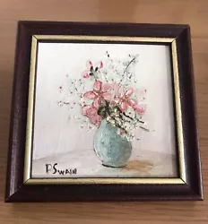 Buy Vintage Miniature Oil Painting, Vase Art Signed By Artist P. Swain • 7.50£