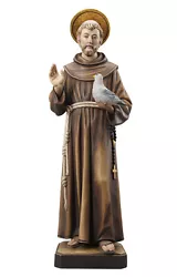 Buy Saint Francis Statue Wood Carved • 12,100.68£