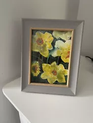 Buy Gifts For Friends HAND PAINTED Daffodils FRAMED Paintings. • 7.99£