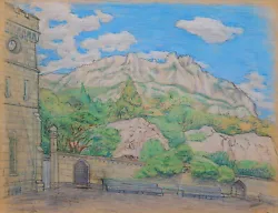 Buy Original Pastel Painting Mountain Landscape Ukrainian Artist Vintage Art 50x65cm • 137.14£