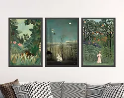 Buy Set Of Three Henri Rousseau Paintings Botanical Art Prints Jungle Posters • 199£