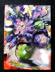 Buy ACEO Colorful Flowers Painting Acrylic Floral Abstract Art  Signed Tarrantts • 6.62£