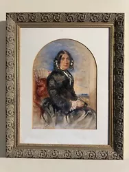 Buy Fine 19th Century Victorian Watercolour Portrait Painting Of A Lady In Black • 0.99£