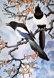 Buy .magpies Perched In Alder Tree. Vintage Print Of A Painting By Tunnicliffe • 4.59£