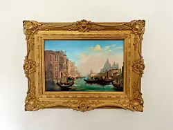 Buy Antique Oil Painting On Panel Grand Canal Venice C1900 Gilt Framed • 250£