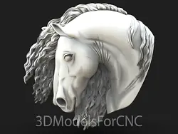 Buy 3D Model STL File For CNC Router Laser & 3D Printer Horse Head 3 • 2.47£